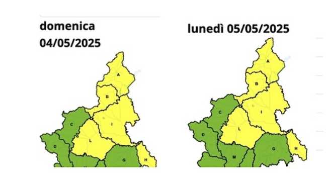 allerta gialla 4 e 5 mag