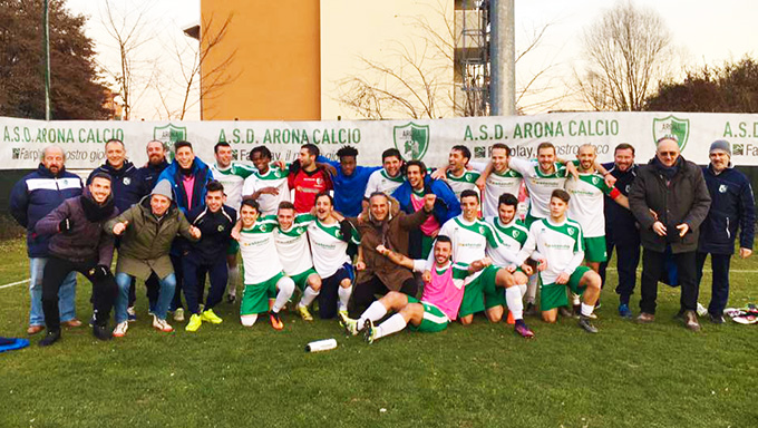  L'Arona calcio vince il derby,  campione d'inverno e sola in vetta