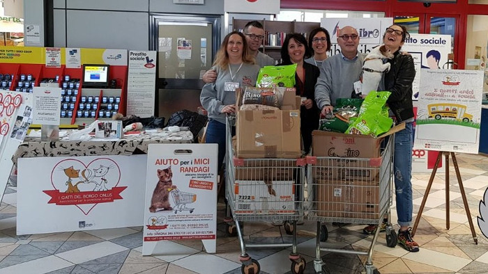 Gli amici dei gatti hanno raccolto cibo per canile pugliese