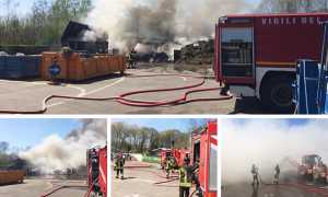 incendio discarica borgomanero